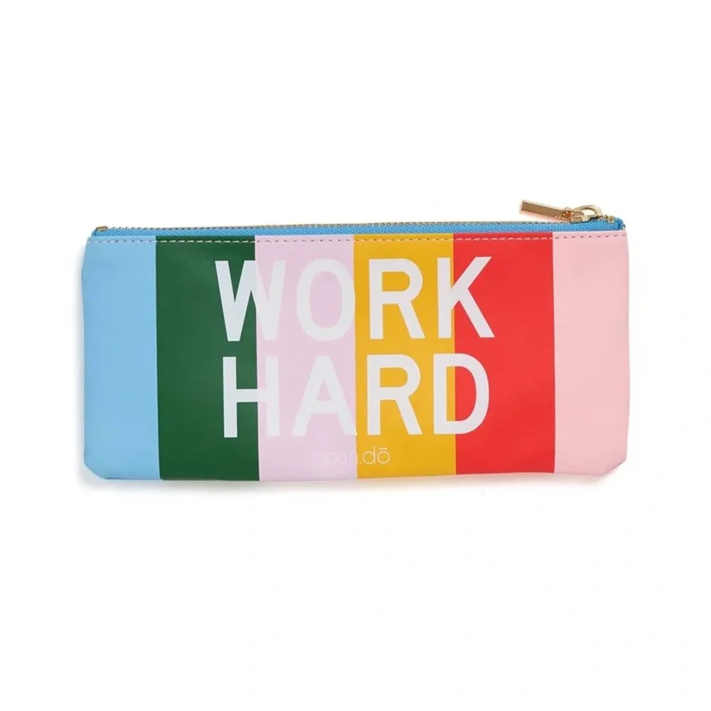 Ban.do Work Hard Have Fun Pencil Pouch